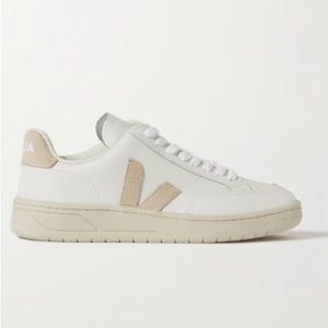 Veja V-12 suede-trimmed leather sneakers (color white/size 38)